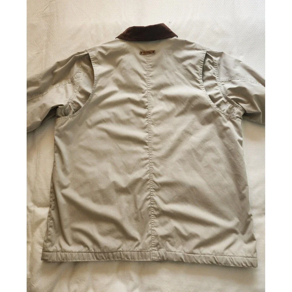 ​River Edge Canvas Barn Jacket Utility Coat Plaid Lined Corduroy Collar XL